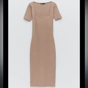 Zara Tan Midi Dress